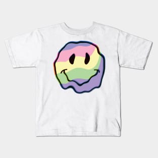 Colorful melting smiley face Kids T-Shirt